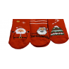 JOIN Παιδικές Κάλτσες Χριστουγεννιάτικες Με Βεντουζάκια 3 Ζεύγη Μαζί Με Σχέδιο Άγιο Βασίλη Και Ταρανδάκι (RED)